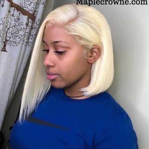 Bob Cut Blonde Lace front Human Hair Wig