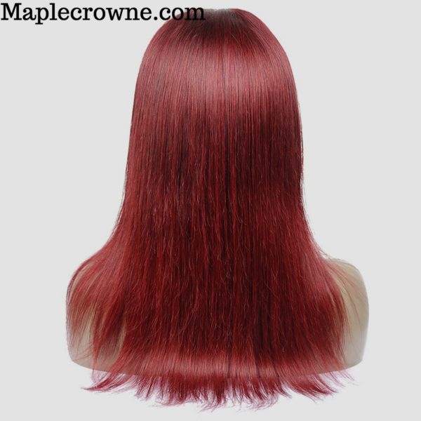 Burgundy Remy Indian Human Hair Lace Front Wig