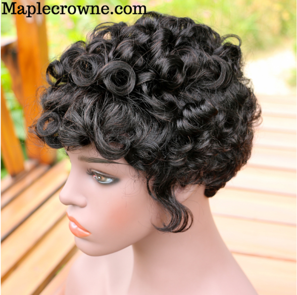 Short Curly Brazilian Human Hair Wig