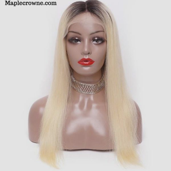 Brazilian Remy Blonde with dark roots full lace front wig