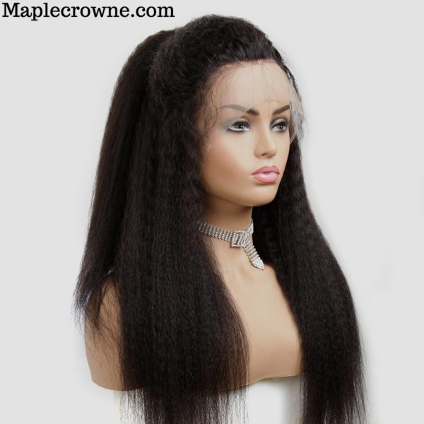 Kinky Straight Human Hair Lace Front Wig