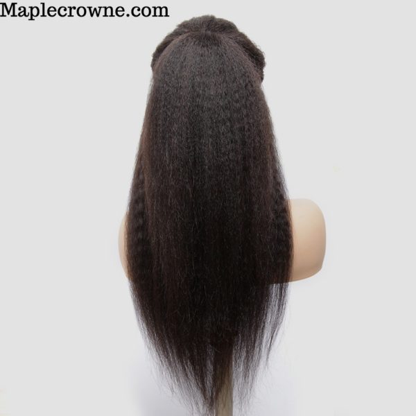 Kinky Straight Human Hair Lace Front Wig