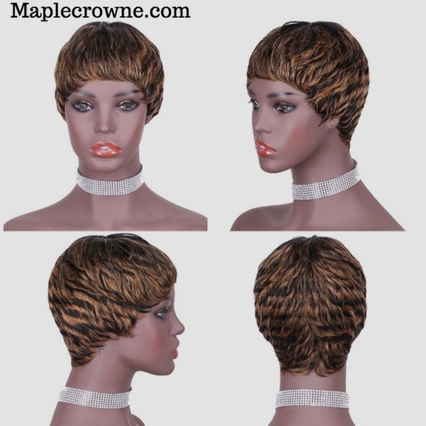 Multi-colour short Brazilian Remy wig