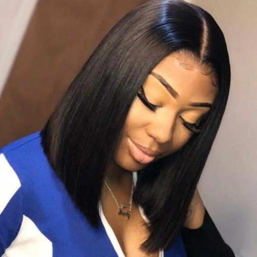 Middle Part Brazilian Remy Bob Wig